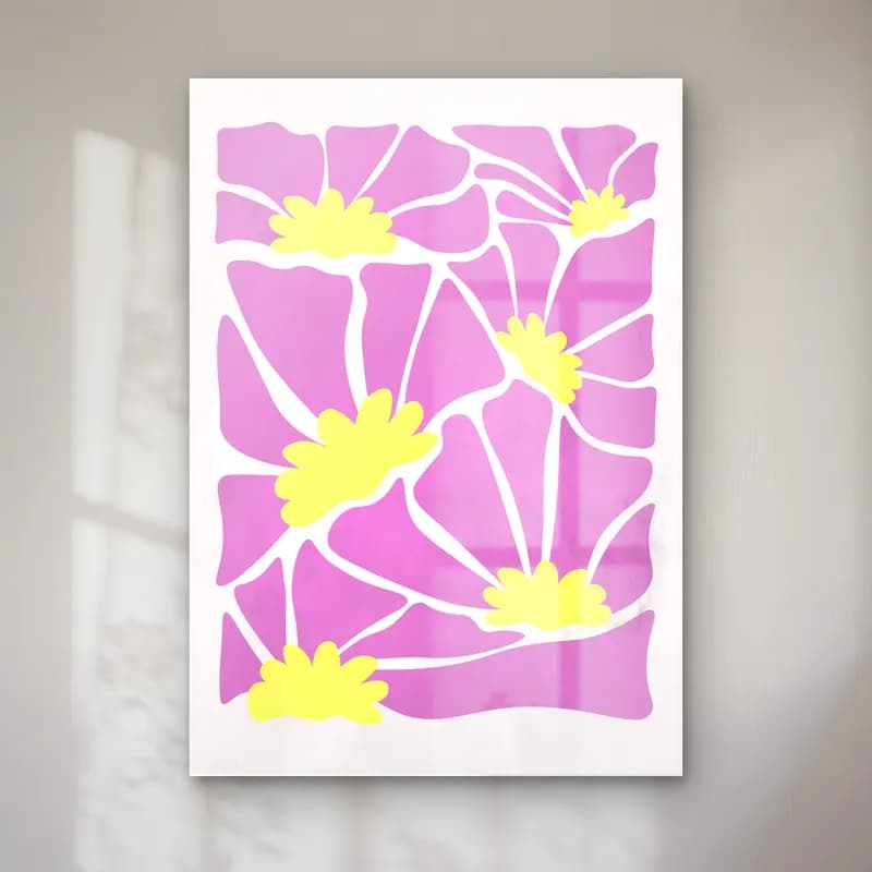 Pastel Çiçek Deseni No. 181 cam tablo — Pastel Çiçek Deseni No. 181 — pastel çiçek deseni