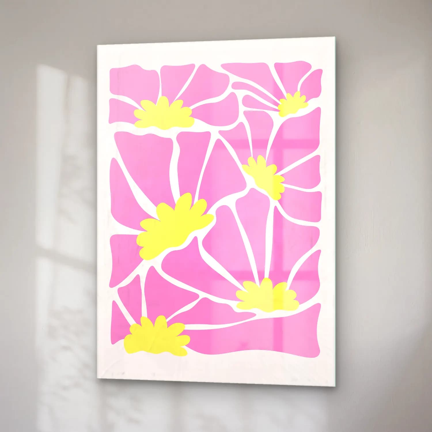 Pastel Çiçek Deseni No. 181 cam tablo — sağ açıdan görünüm