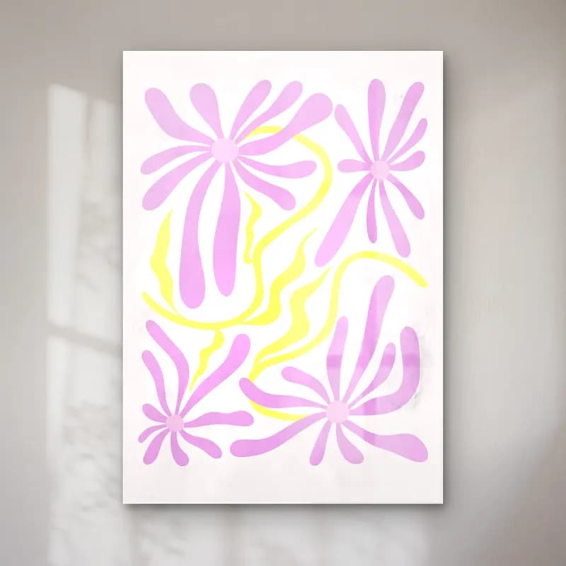 Pastel Çiçek Deseni No. 182 cam tablo — Pastel Çiçek Deseni No. 182 — pastel çiçek deseni