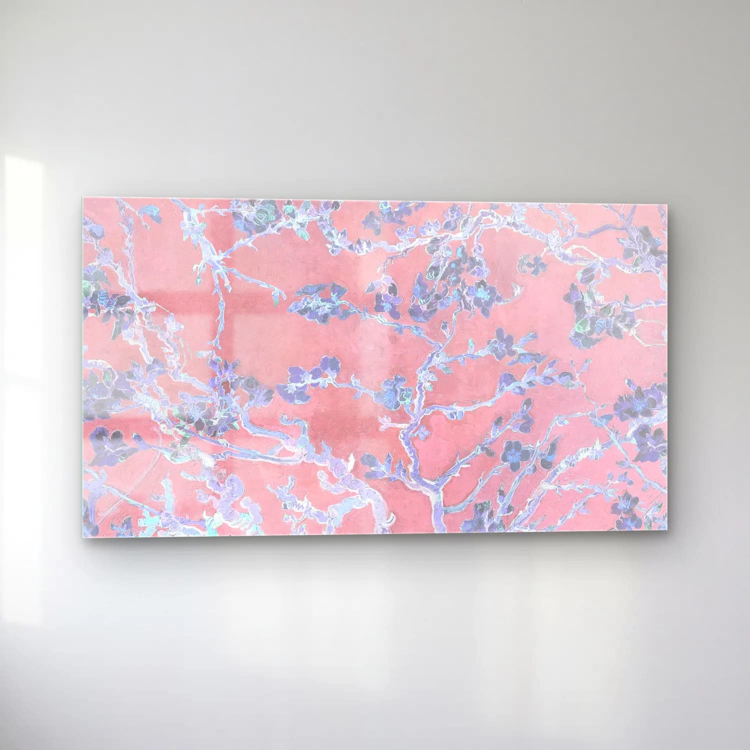 Pastel Kiraz Çiçekleri No. 13 cam tablo — sol açıdan görünüm