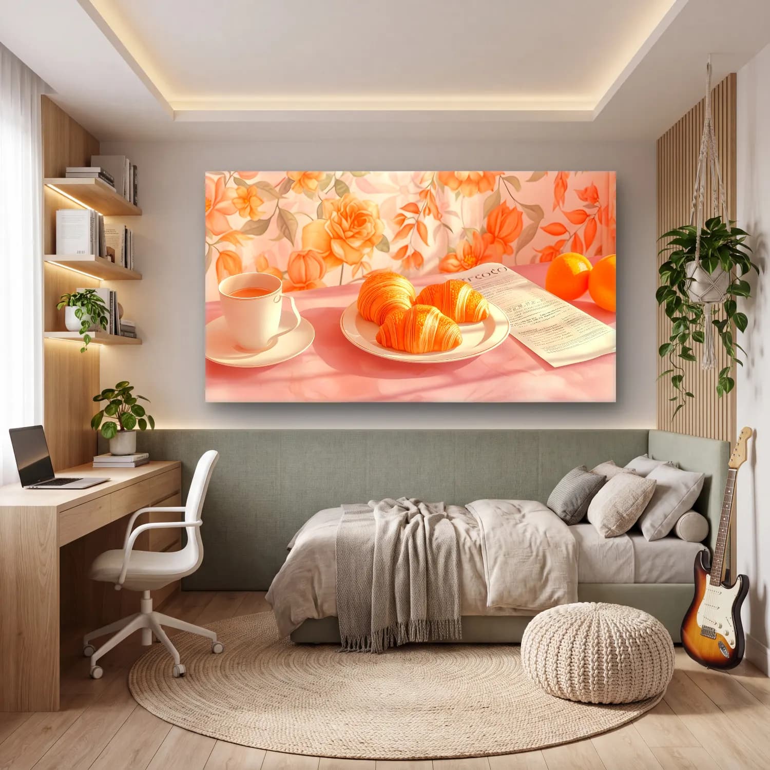 Pastel Ekmek ve Pastalar No. 2 cam tablo — genç odasında