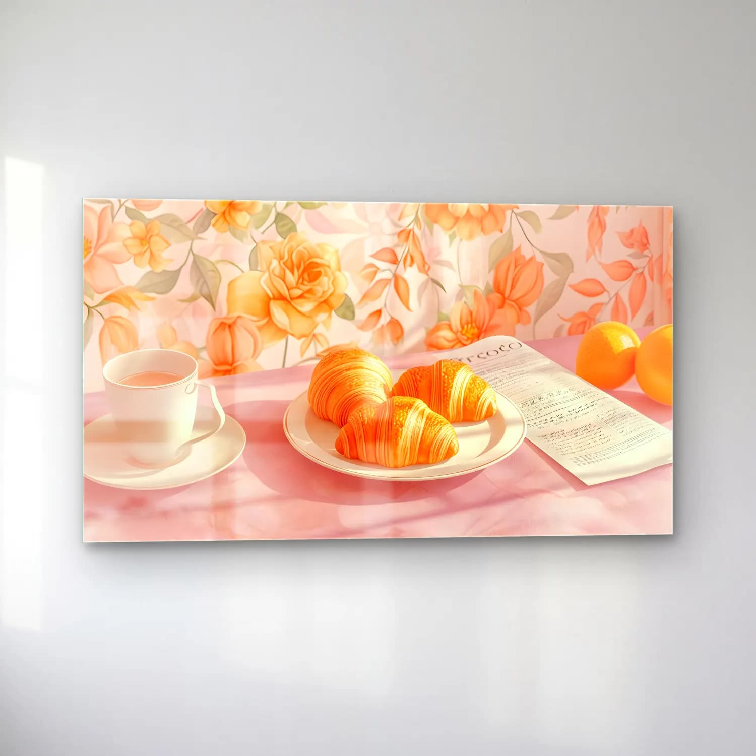 Pastel Ekmek ve Pastalar No. 2 cam tablo — sol açıdan görünüm