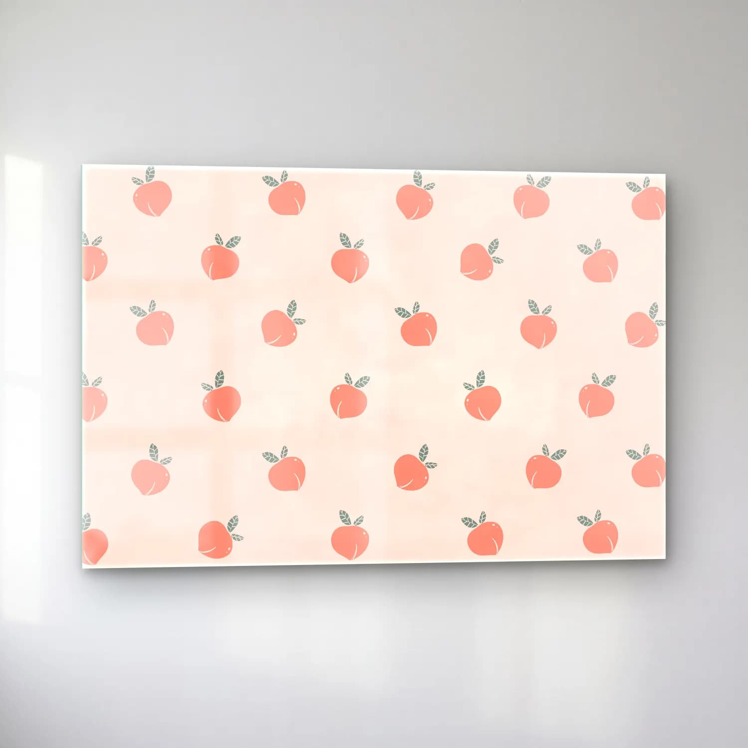 Pastel Armut ve Elmalar – Pembe Tonlar cam tablo — sol açıdan görünüm