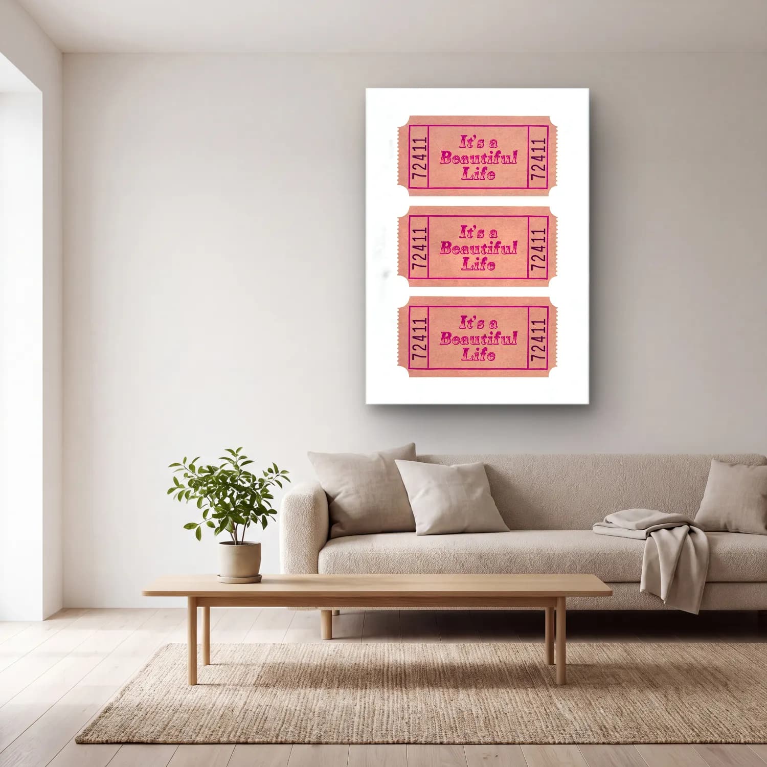 Pastel Söz Posteri No. 43 cam tablo — açık renk salonda