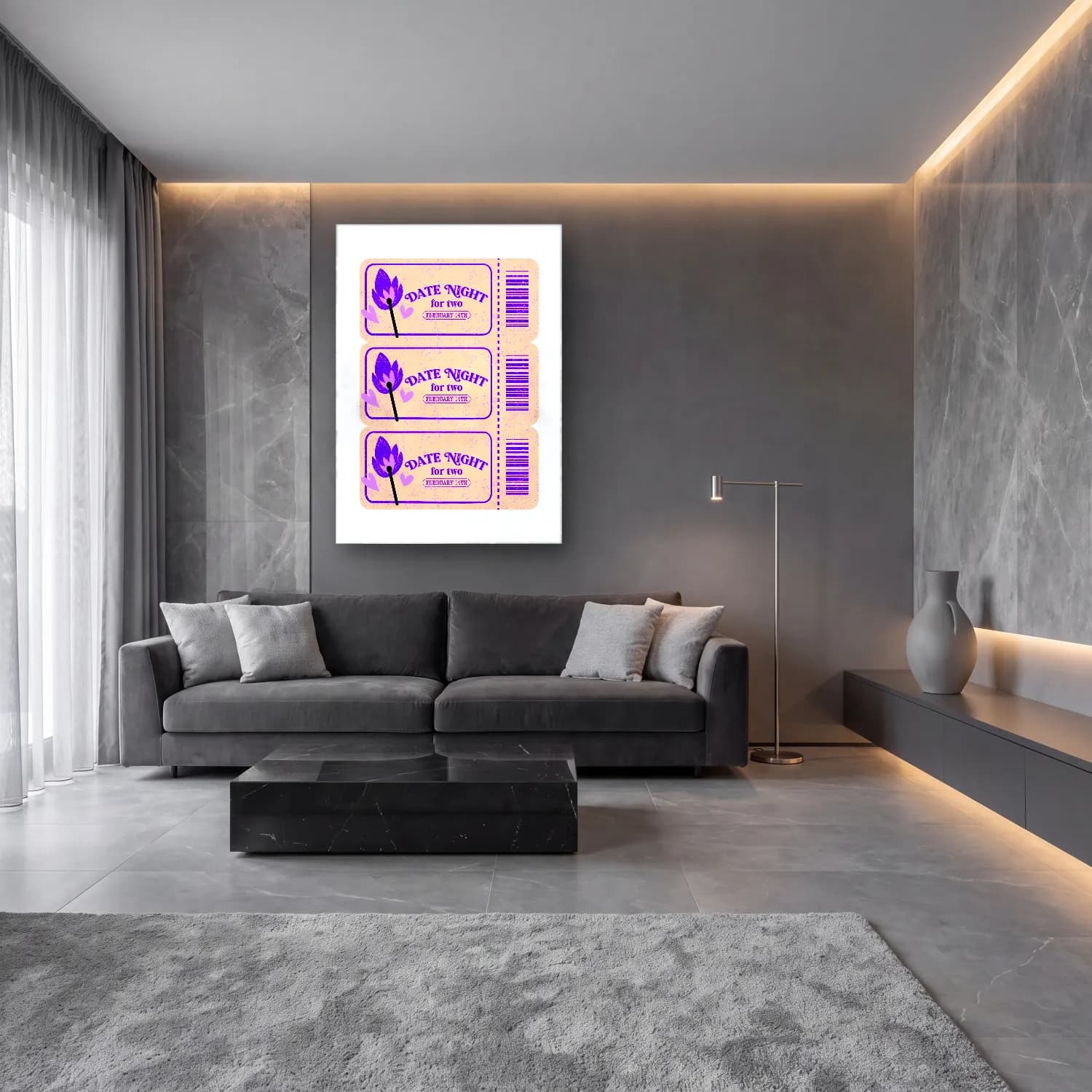 Pastel Mumlar – Pembe Tonlar cam tablo — lüks salon duvarında