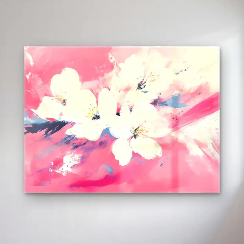 Pastel Kiraz Çiçekleri No. 14 cam tablo — Pastel Kiraz Çiçekleri No. 14 — pastel kiraz çiçekleri