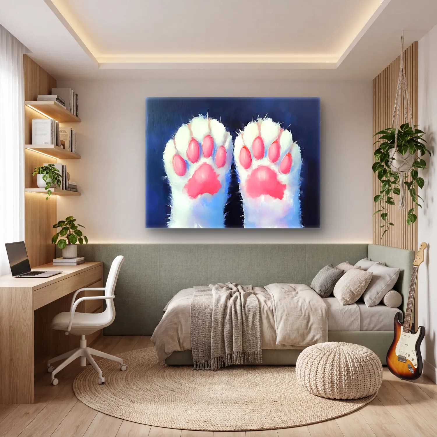 Yağlı Boya Eller – Pembe Tonlar cam tablo — genç odasında