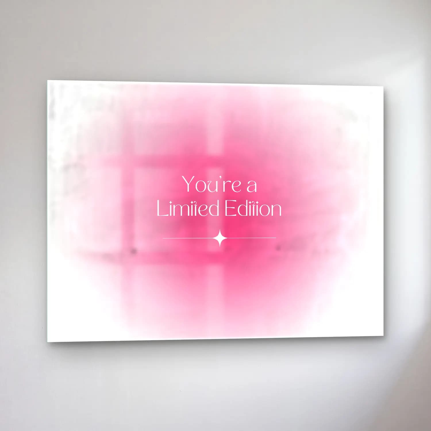 Pastel Söz Posteri No. 44 cam tablo — sol açıdan görünüm