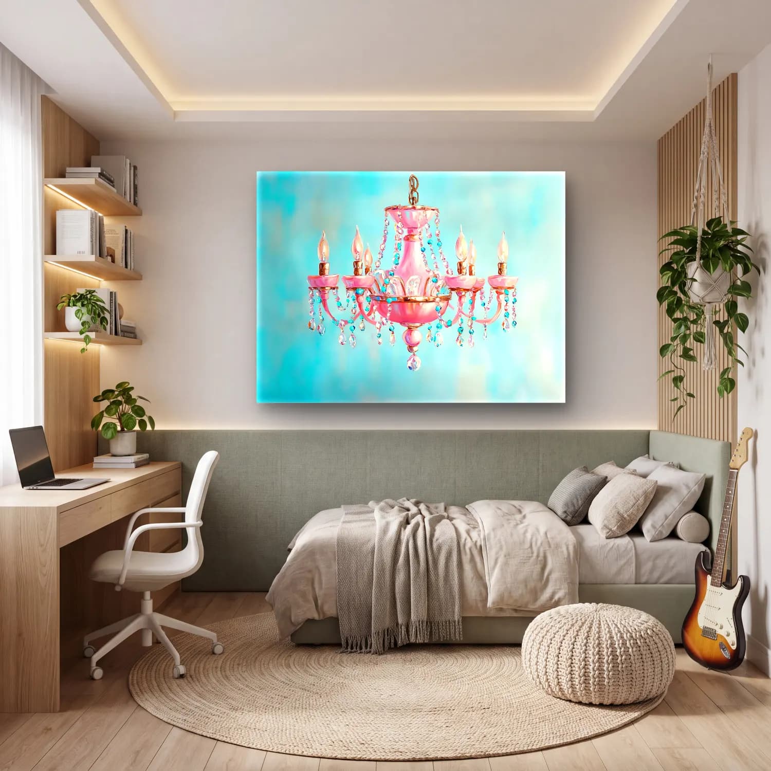 Pastel Mumlar No. 4 cam tablo — genç odasında