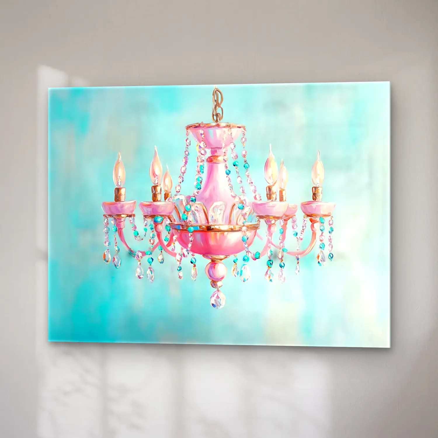 Pastel Mumlar No. 4 cam tablo — sağ açıdan görünüm