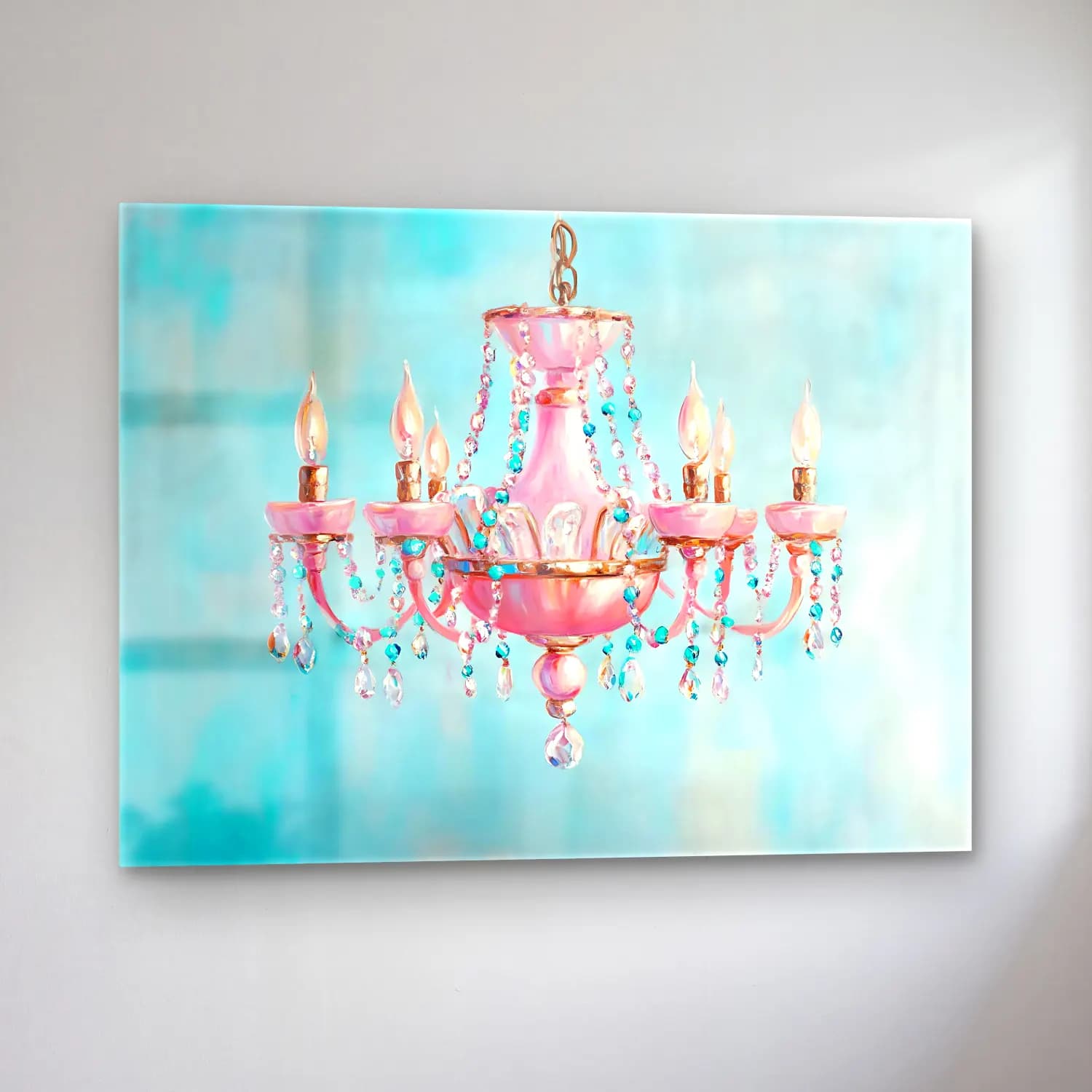 Pastel Mumlar No. 4 cam tablo — sol açıdan görünüm