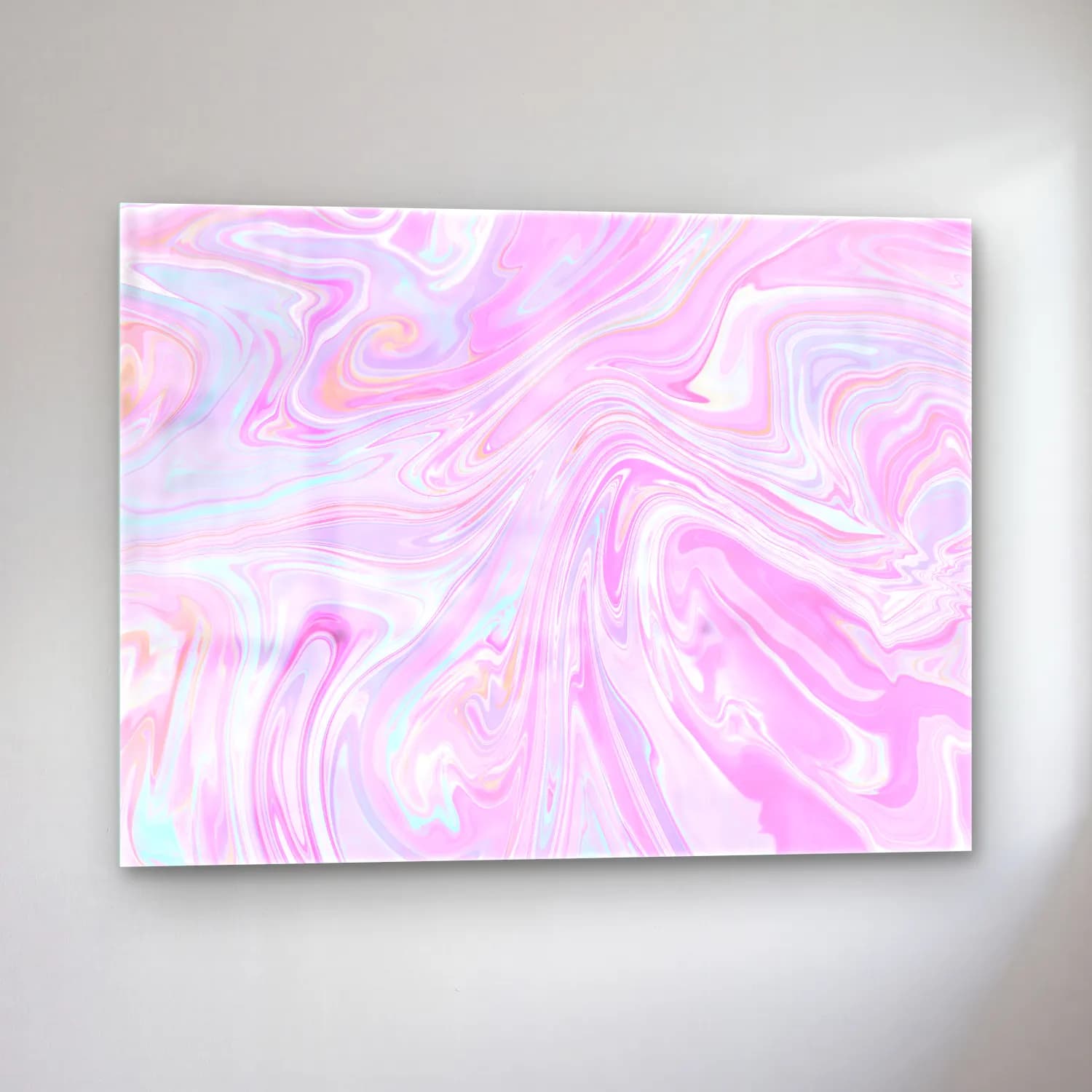 Pastel Mermer Doku No. 21 cam tablo — sol açıdan görünüm