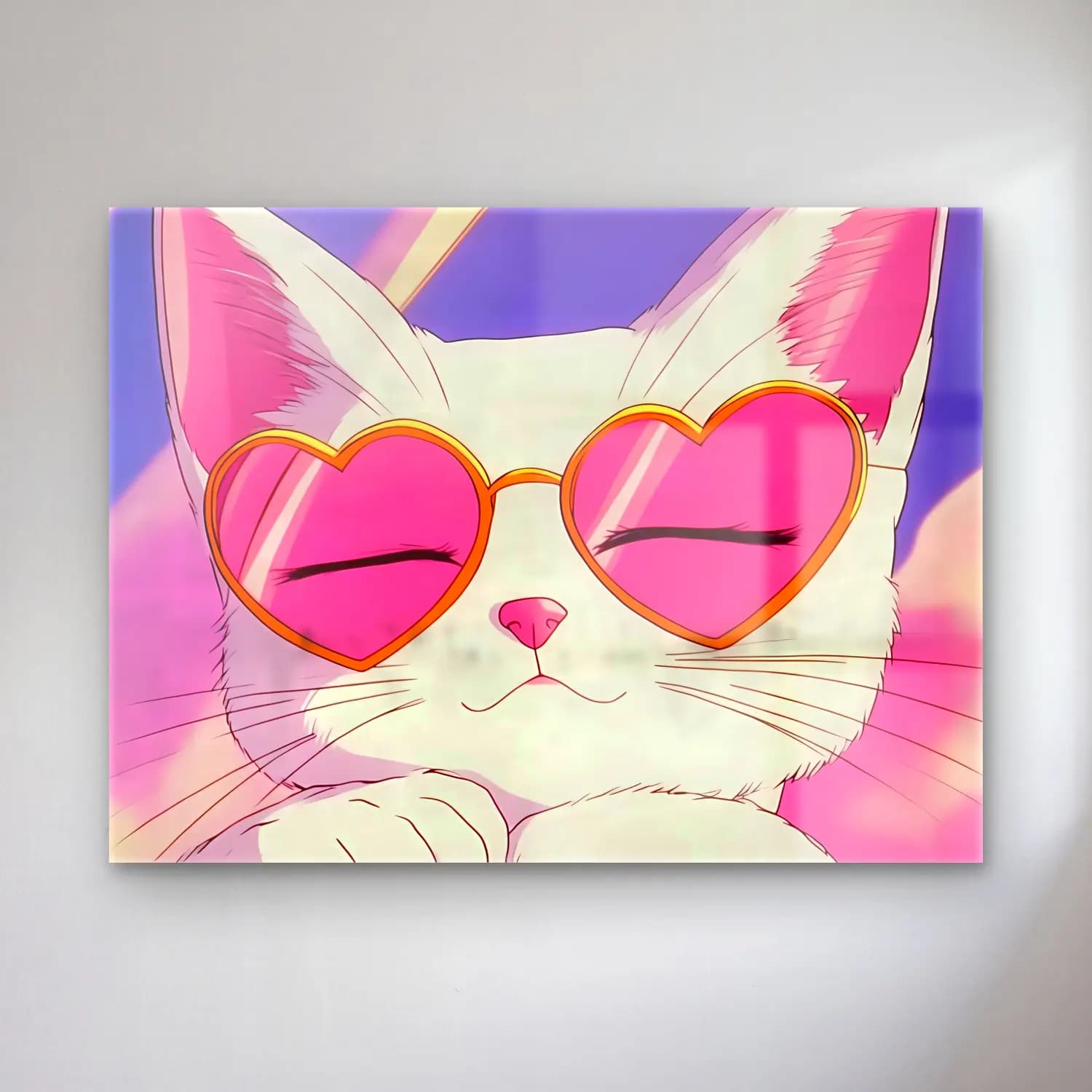 Pastel Kedi No. 9 cam tablo — Pastel Kedi No. 9 — pastel kedi