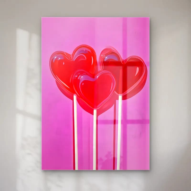 Pop Art Kirazlar – Pembe Tonlar cam tablo — Pop Art Kirazlar – Pembe Tonlar — pop art kirazlar