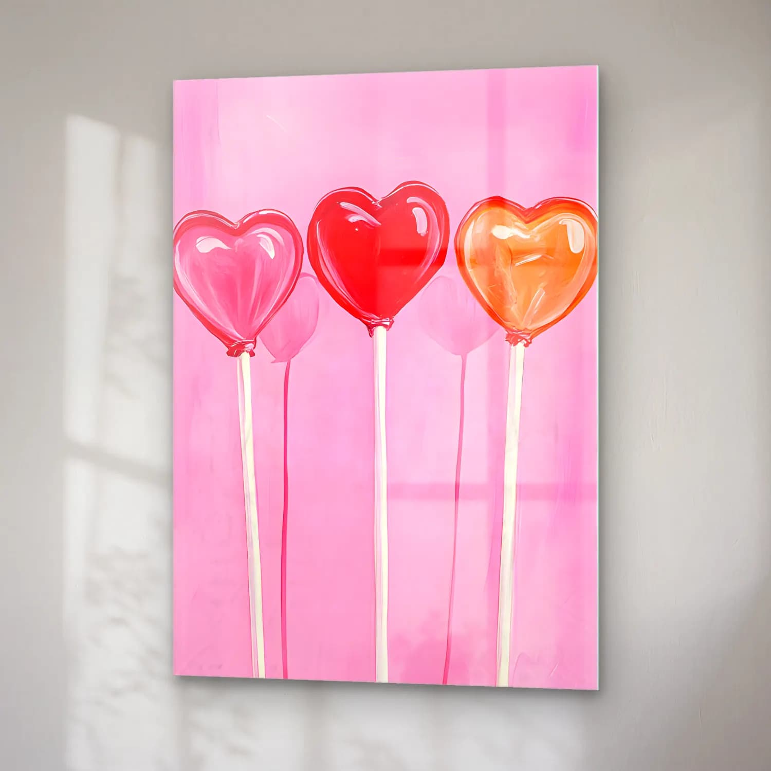 Pop Art Dondurma cam tablo — sağ açıdan görünüm