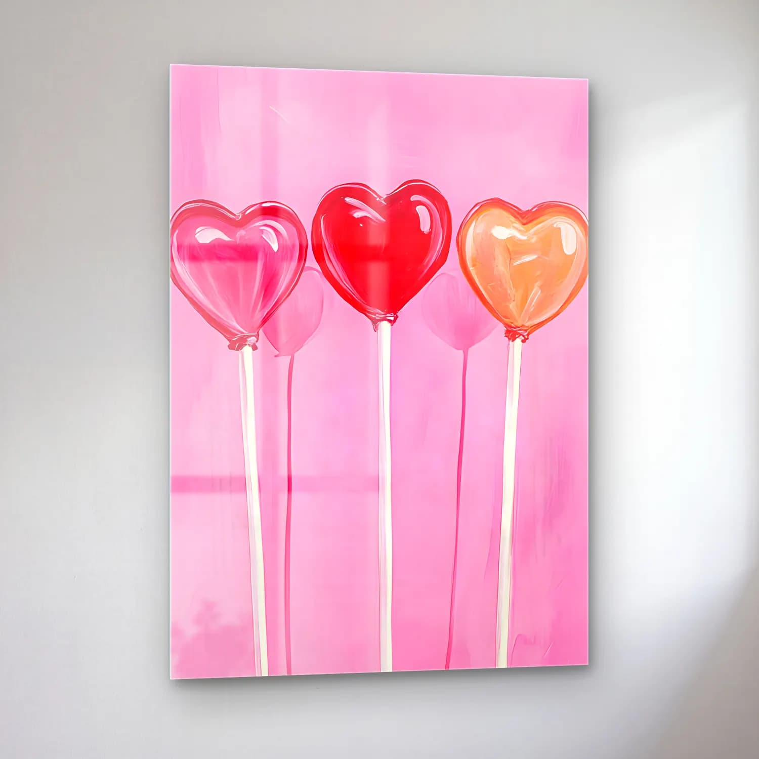 Pop Art Dondurma cam tablo — sol açıdan görünüm