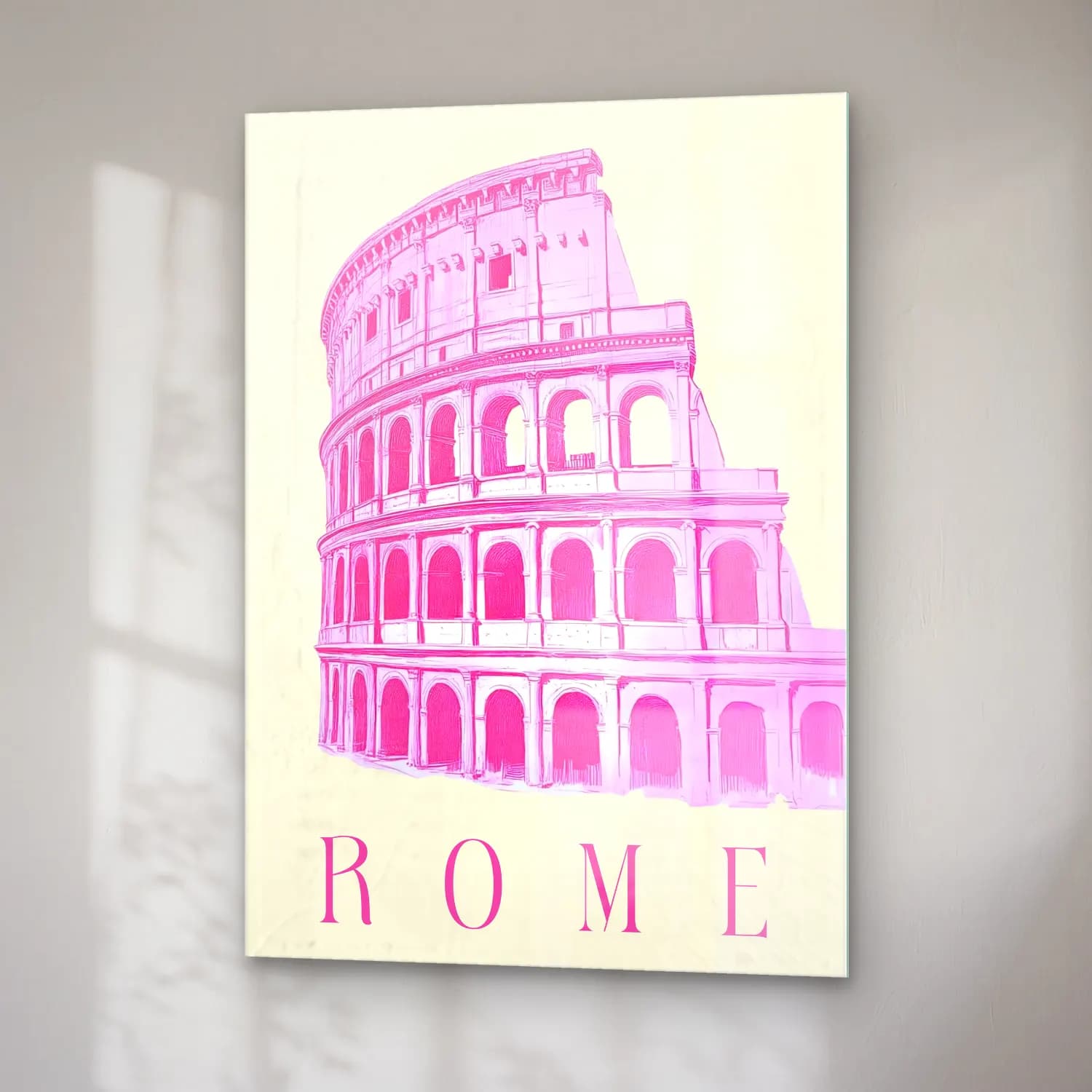Pastel Roma – Pembe Tonlar cam tablo — sağ açıdan görünüm