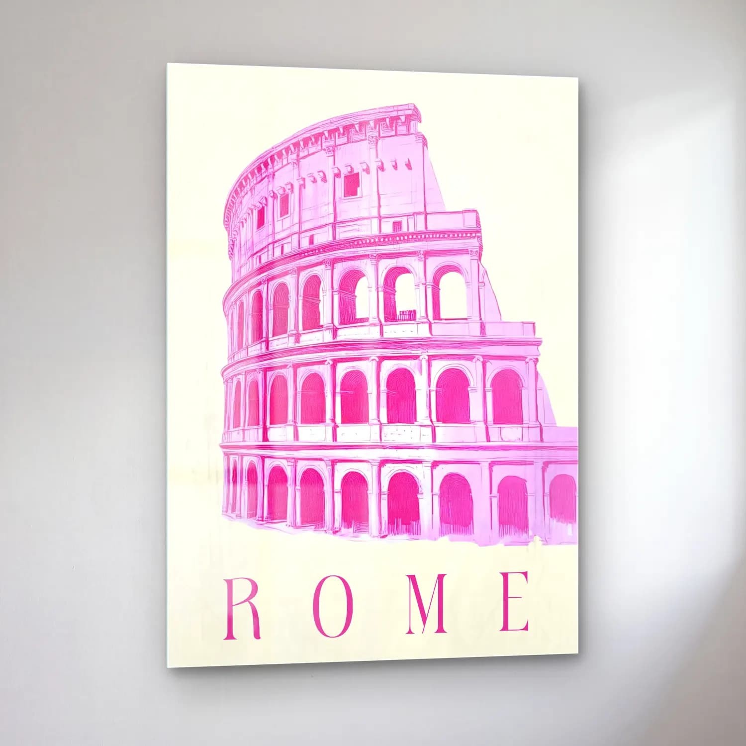 Pastel Roma – Pembe Tonlar cam tablo — sol açıdan görünüm
