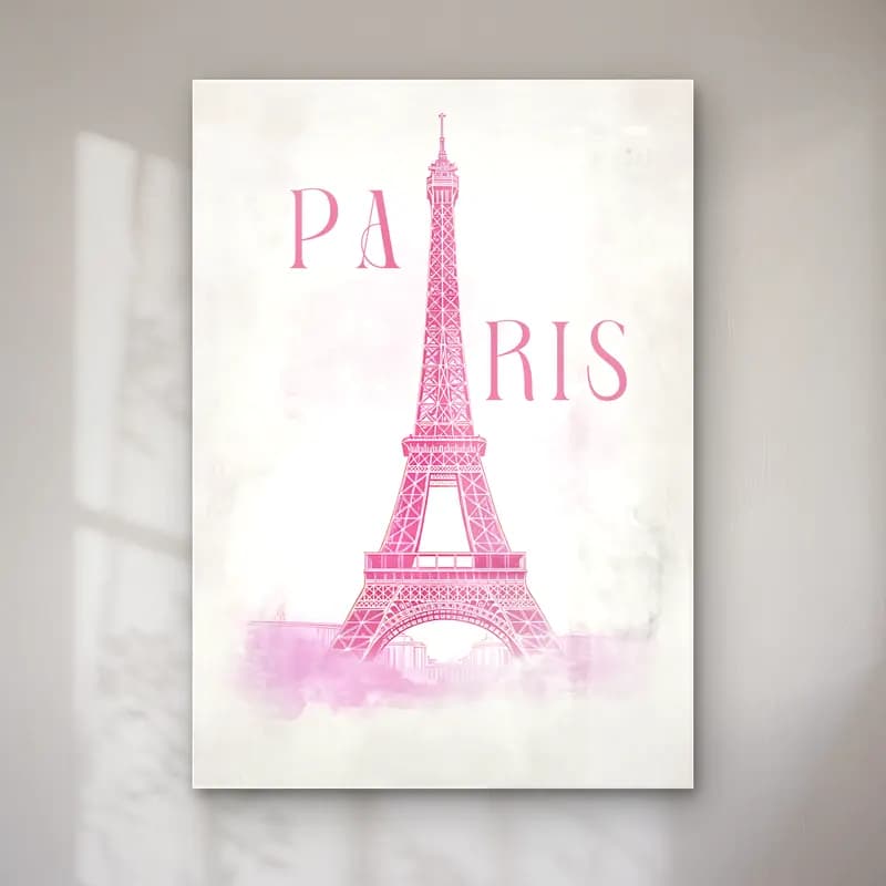Pastel Paris ve Eyfel Kulesi No. 3 cam tablo — Pastel Paris ve Eyfel Kulesi No. 3 — pastel paris ve eyfel kulesi