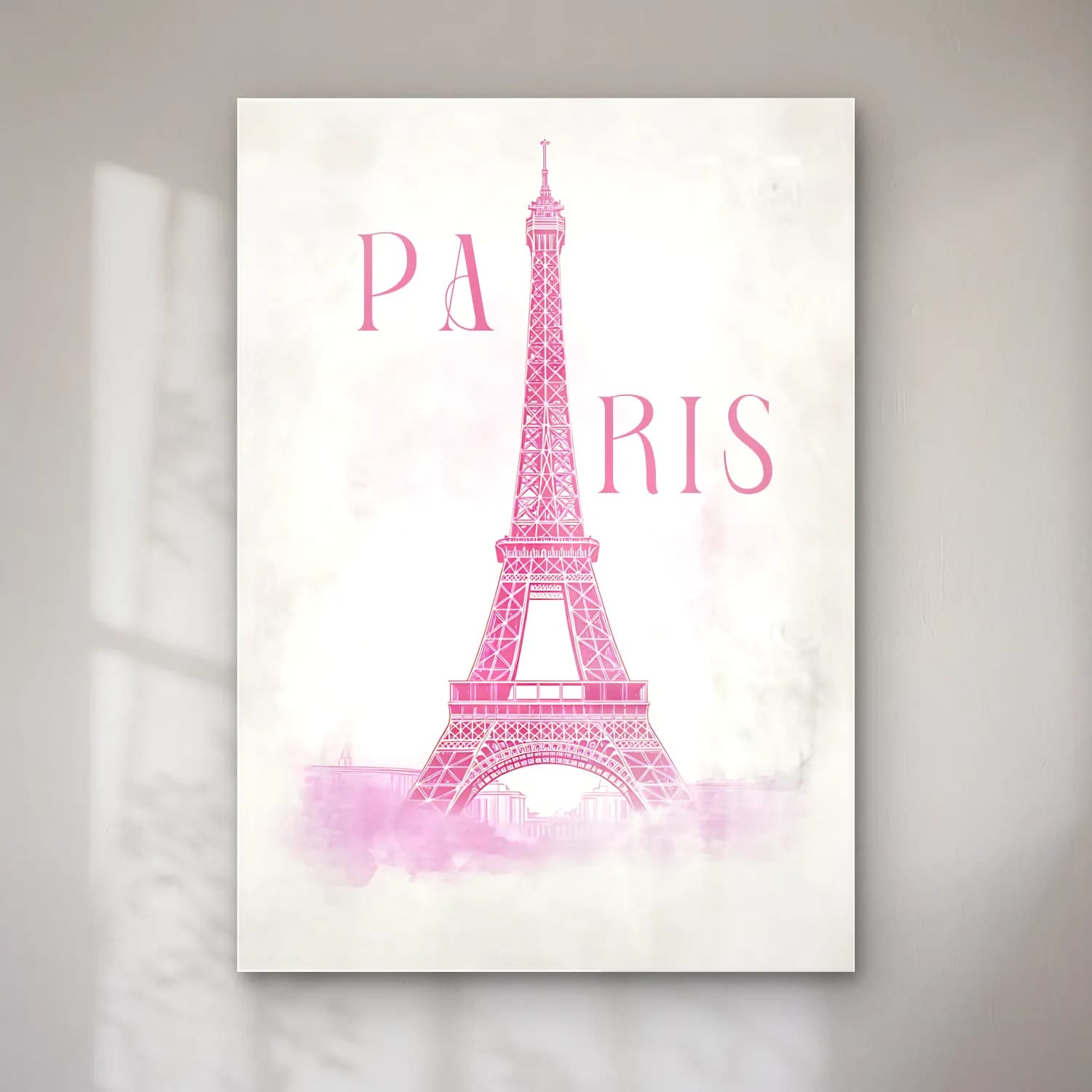Pastel Paris ve Eyfel Kulesi No. 3 cam tablo — Pastel Paris ve Eyfel Kulesi No. 3 — pastel paris ve eyfel kulesi