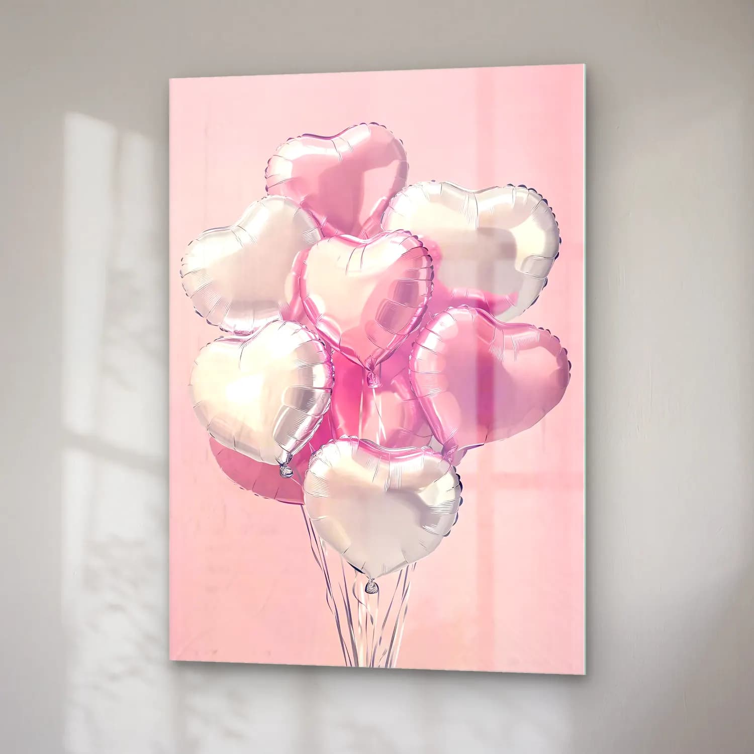 Pastel Sıcak Hava Balonu No. 2 cam tablo — sağ açıdan görünüm