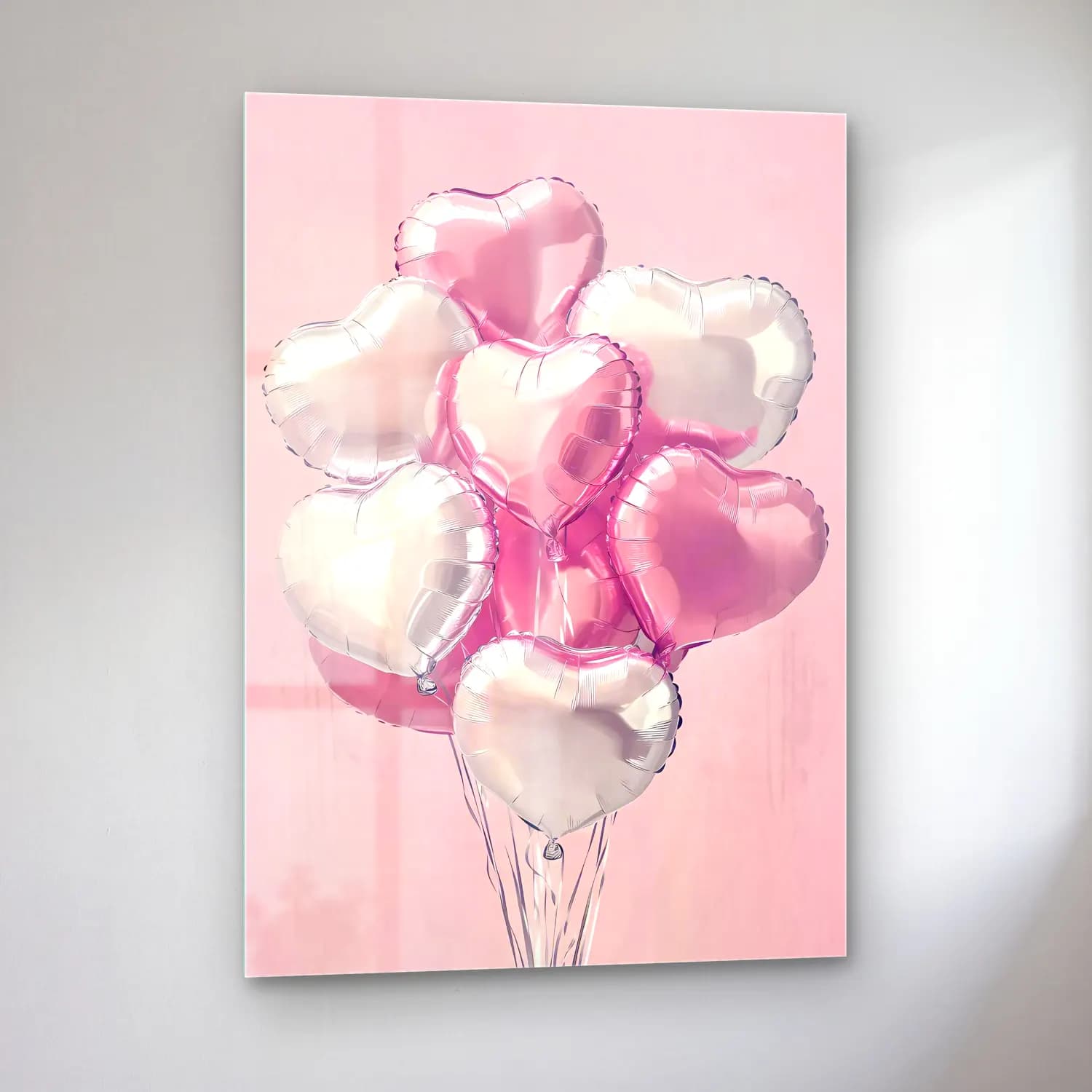 Pastel Sıcak Hava Balonu No. 2 cam tablo — sol açıdan görünüm