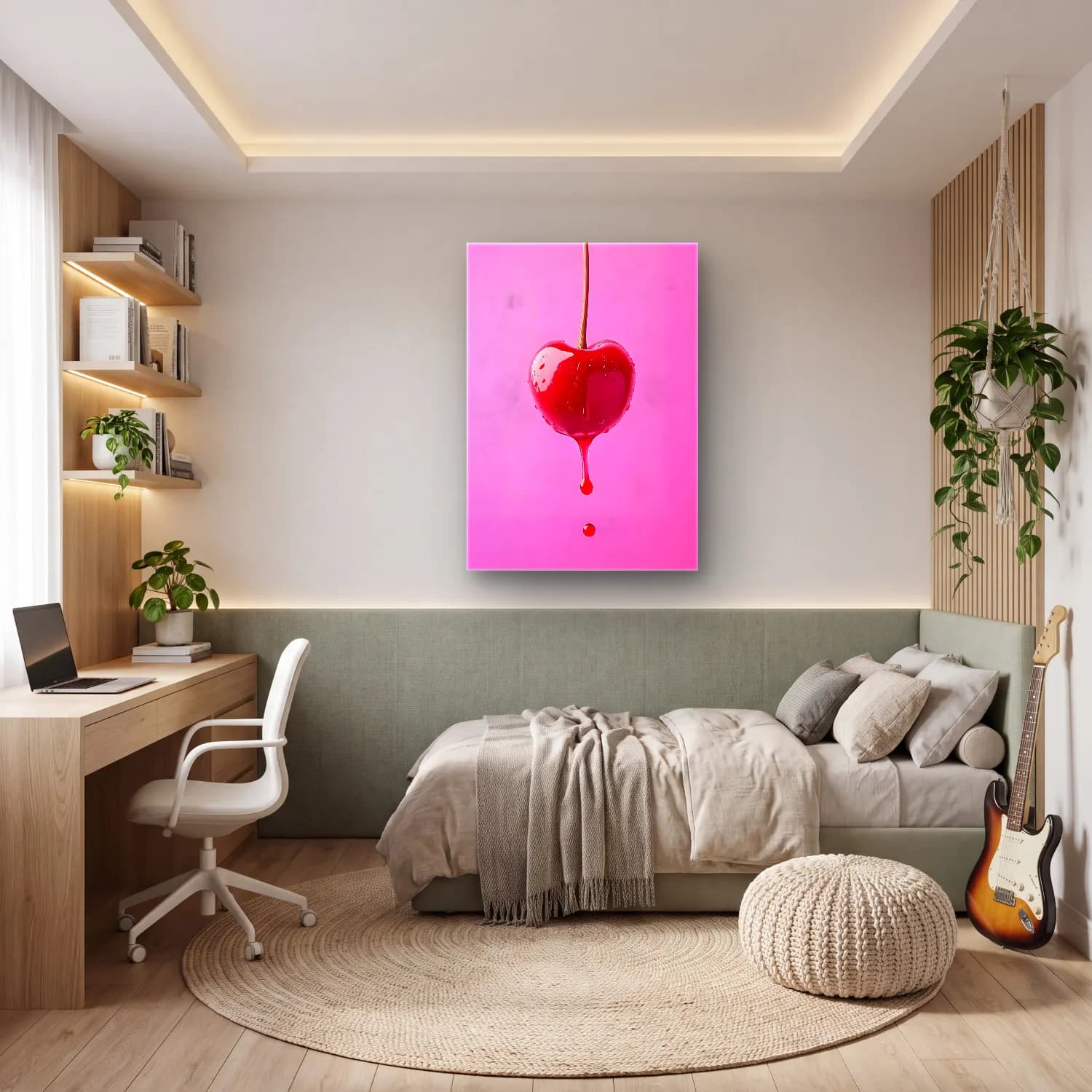 Pop Art Kirazlar No. 3 cam tablo — genç odasında