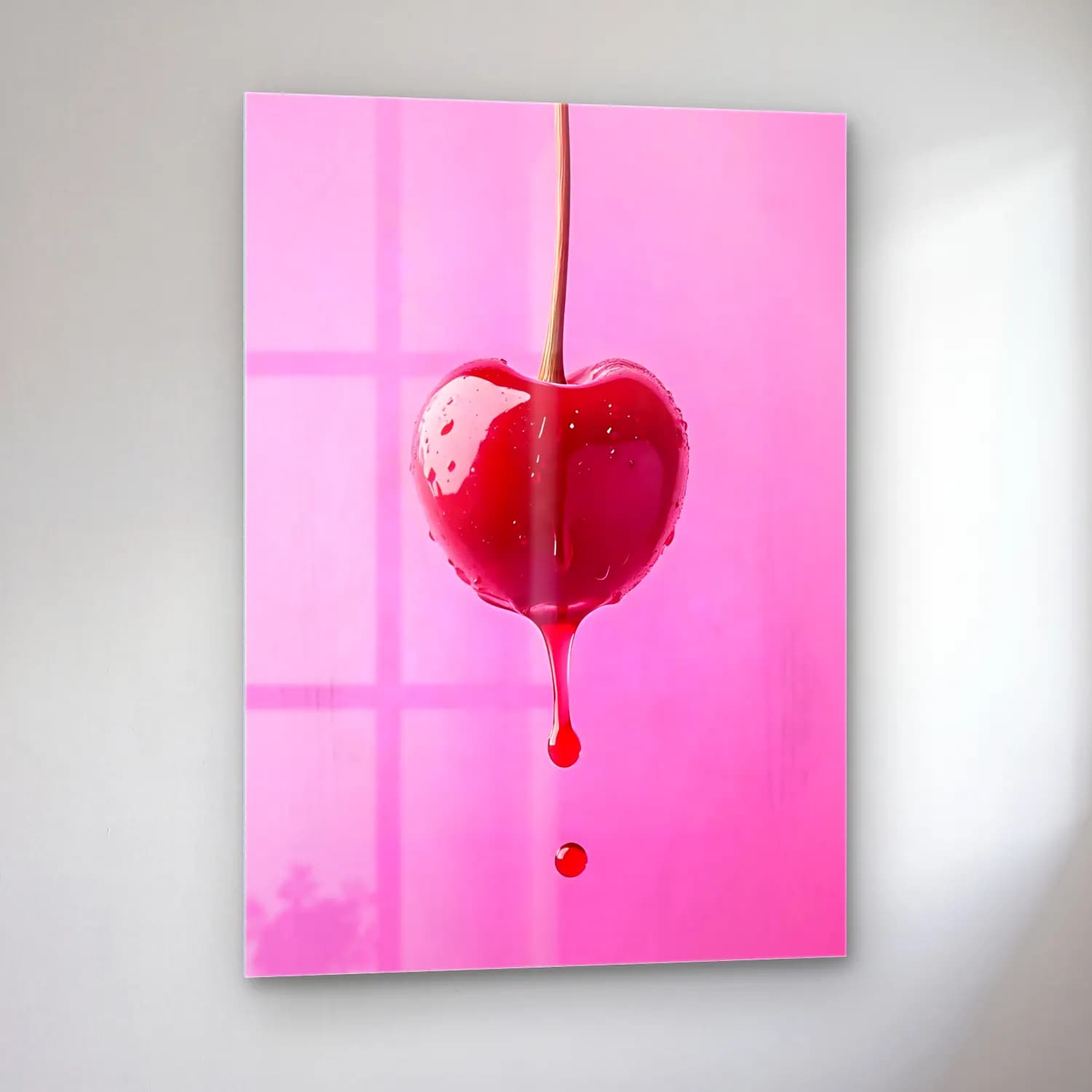 Pop Art Kirazlar No. 3 cam tablo — sol açıdan görünüm