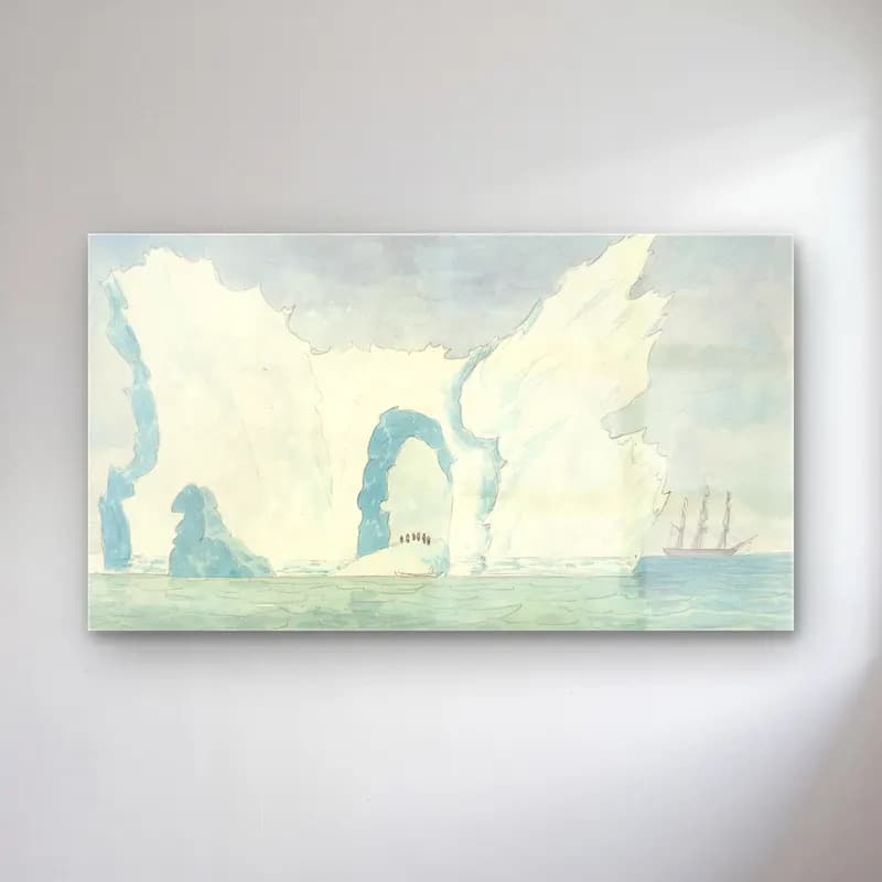 Charles Hamilton Smith – Remarkable Iceberg cam tablo — Charles Hamilton Smith – Remarkable Iceberg — suluboya fırtınalı denizde gemi