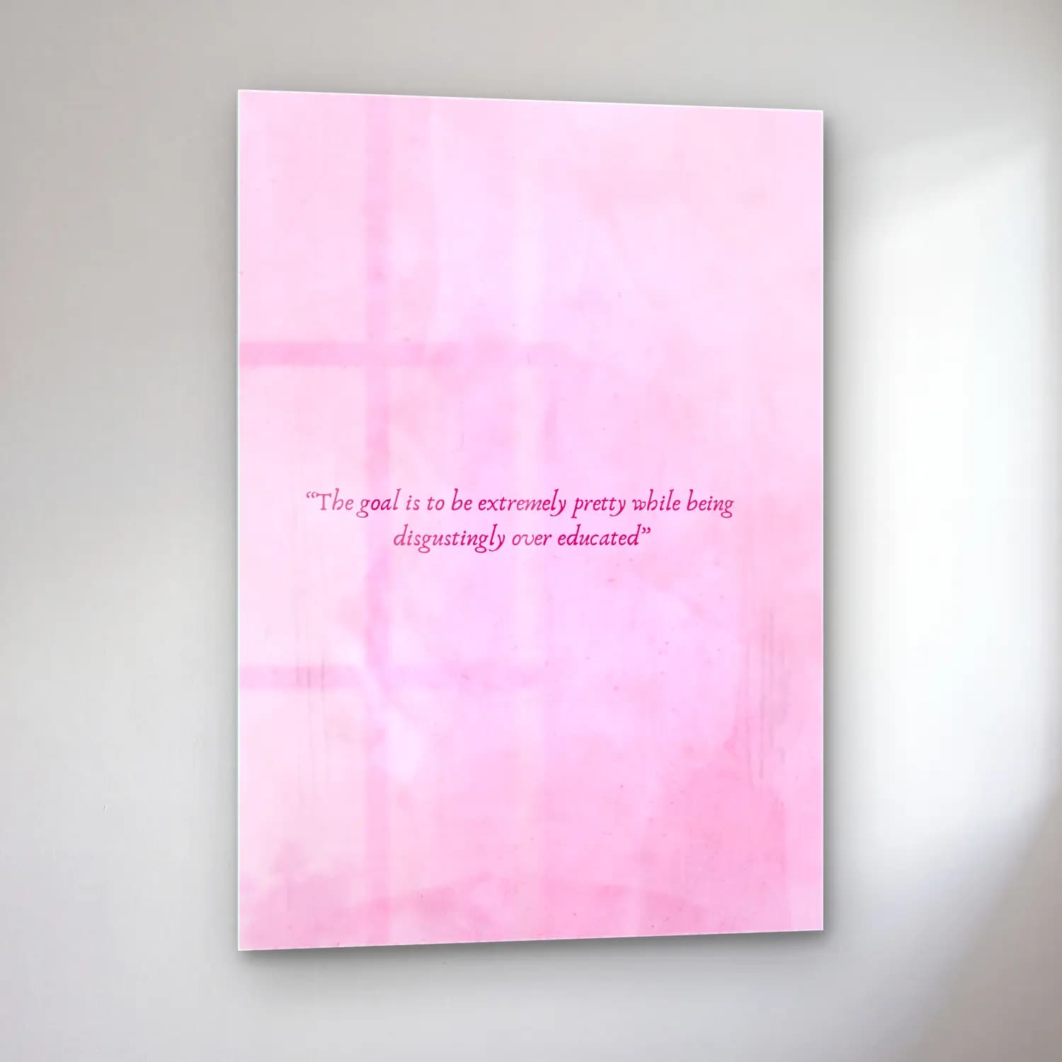 Pastel Söz Posteri No. 45 cam tablo — sol açıdan görünüm