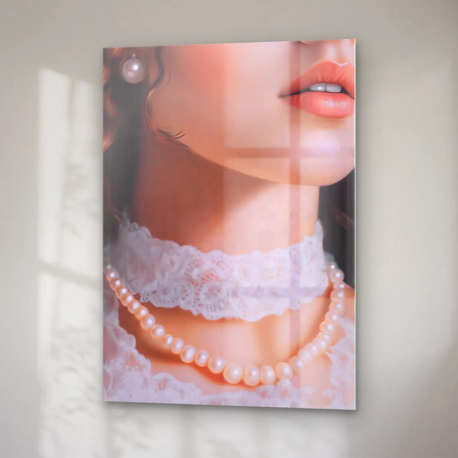 Yağlı Boya Kız Çocuğu Portresi No. 10 cam tablo — sağ açıdan görünüm