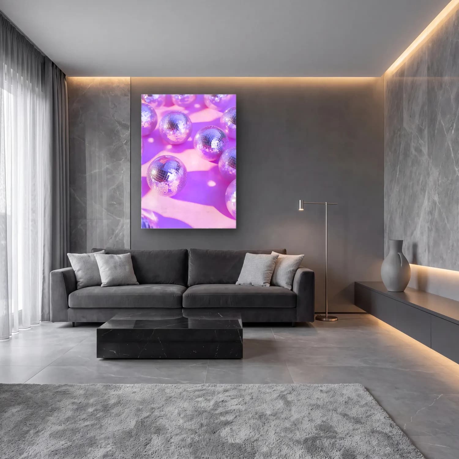 Pastel Dansçılar No. 3 cam tablo — lüks salon duvarında
