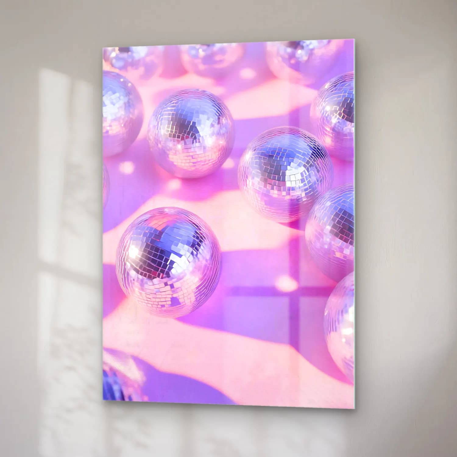 Pastel Dansçılar No. 3 cam tablo — sağ açıdan görünüm