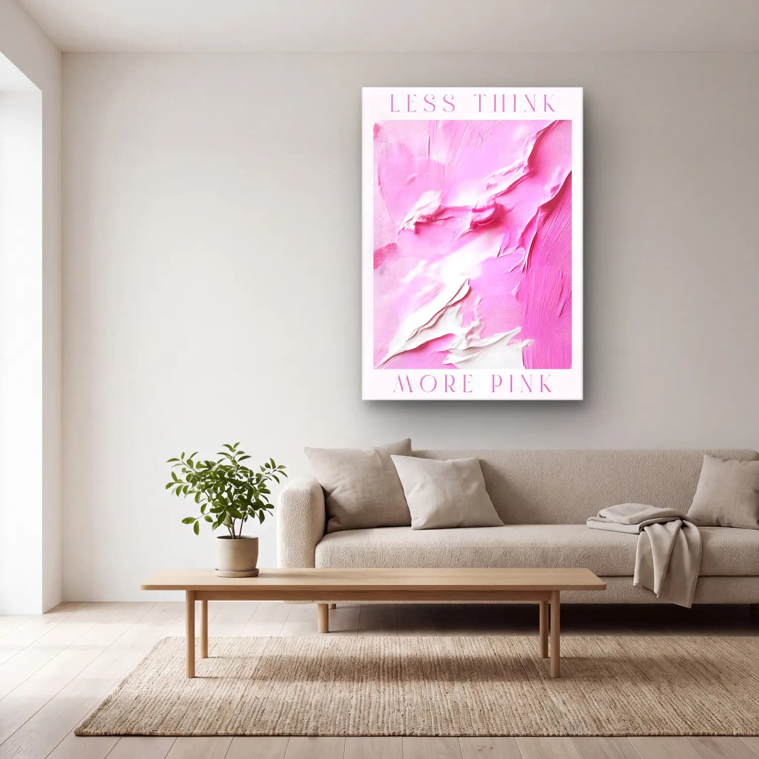 Pastel Renk Alanları No. 52 cam tablo — açık renk salonda
