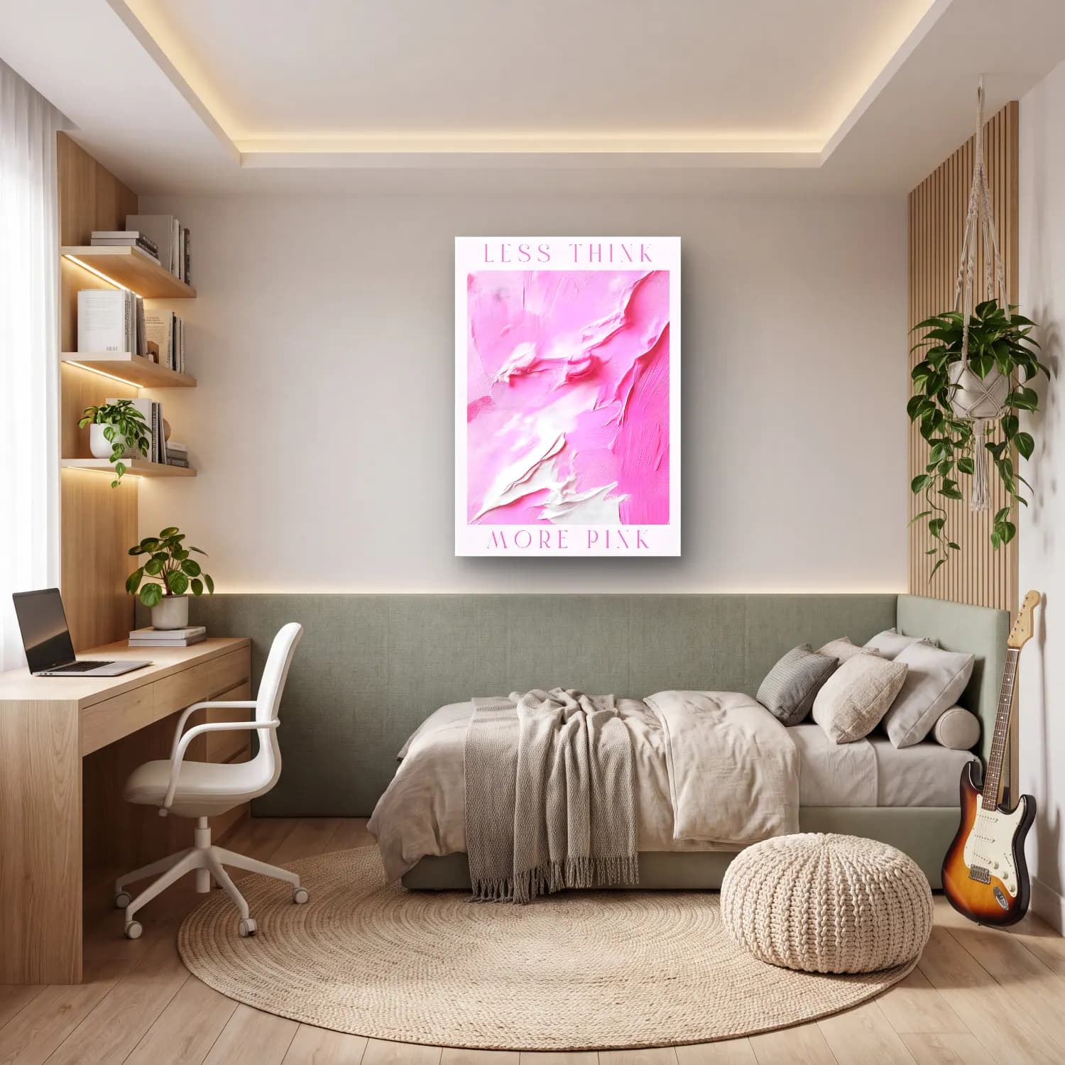 Pastel Renk Alanları No. 52 cam tablo — genç odasında