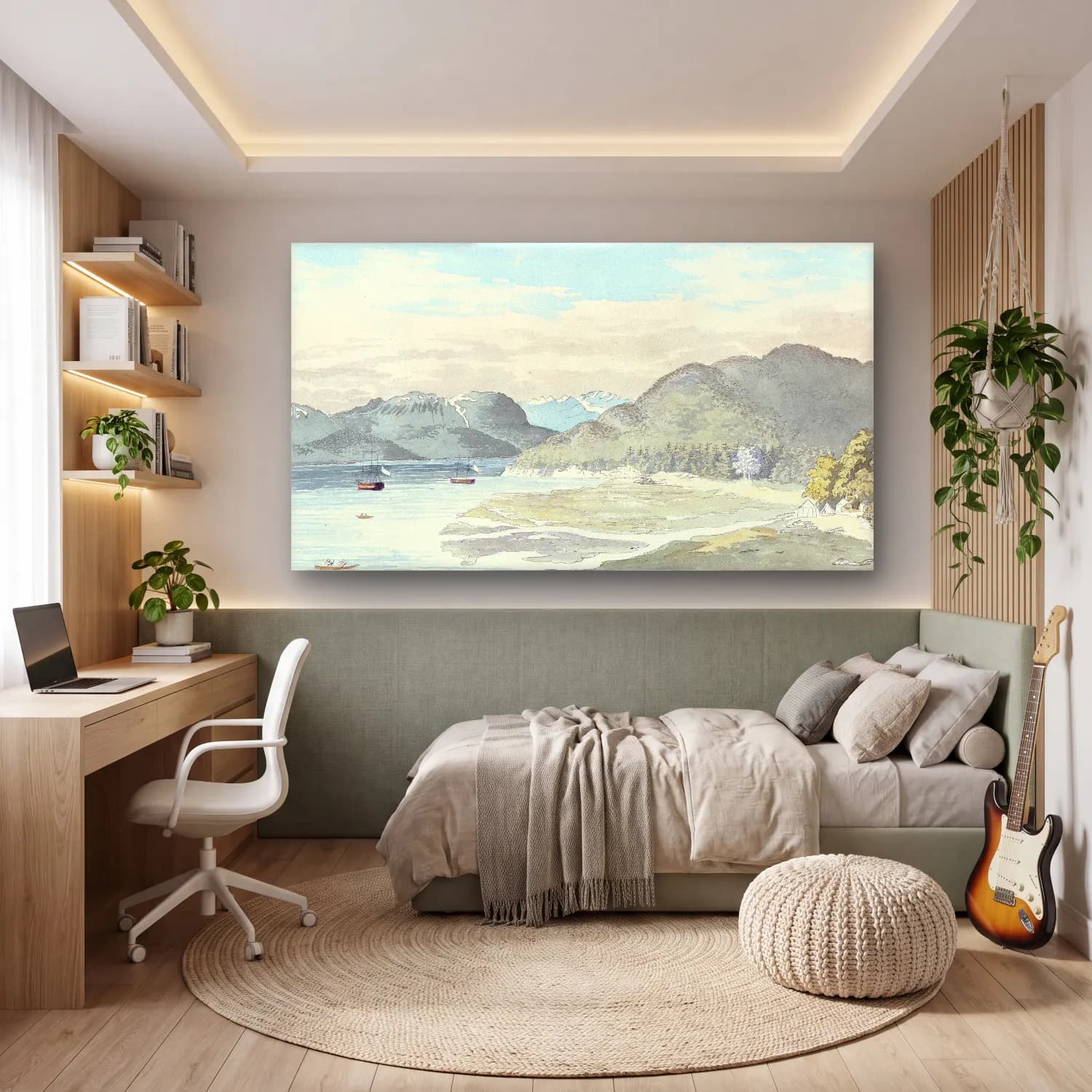 Charles Hamilton Smith – Salmon Cove Observatory Inlet New Cornwall cam tablo — genç odasında