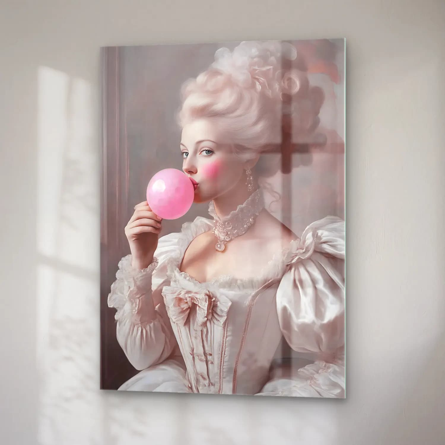 Pastel Kız Çocuğu Portresi No. 4 cam tablo — sağ açıdan görünüm