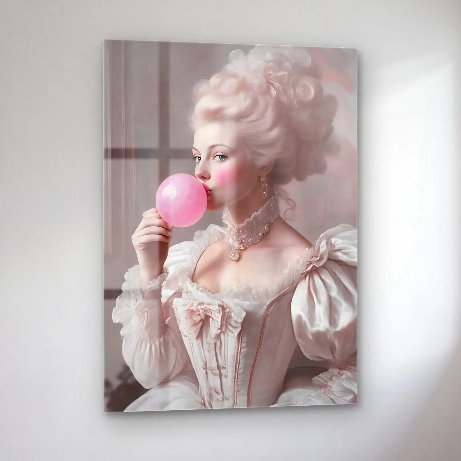 Pastel Kız Çocuğu Portresi No. 4 cam tablo — sol açıdan görünüm