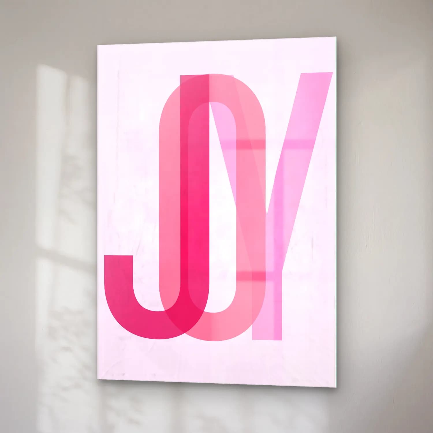 Pastel Harf Posteri No. 3 cam tablo — sağ açıdan görünüm