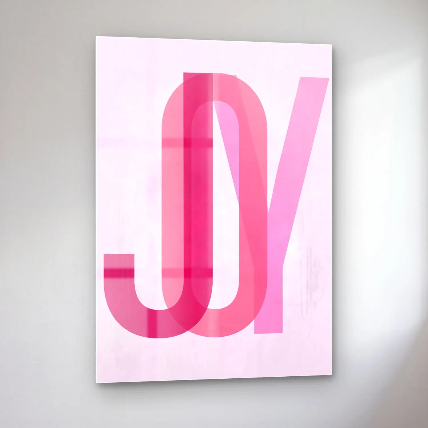 Pastel Harf Posteri No. 3 cam tablo — sol açıdan görünüm