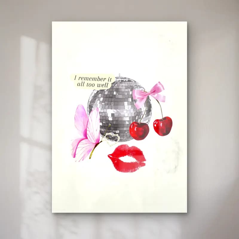 Pop Art Kirazlar No. 5 cam tablo — Pop Art Kirazlar No. 5 — pop art kirazlar