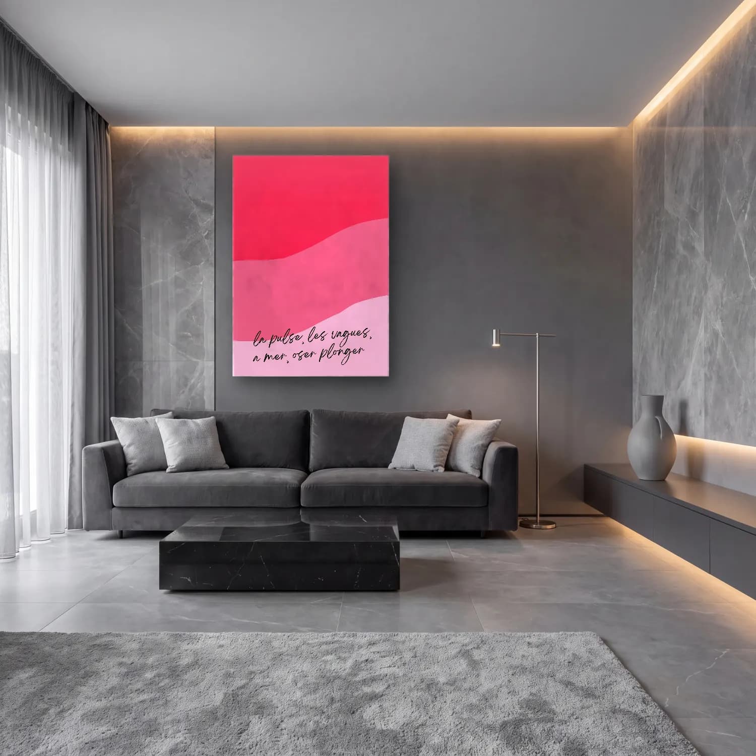 Pastel Söz Posteri No. 46 cam tablo — lüks salon duvarında