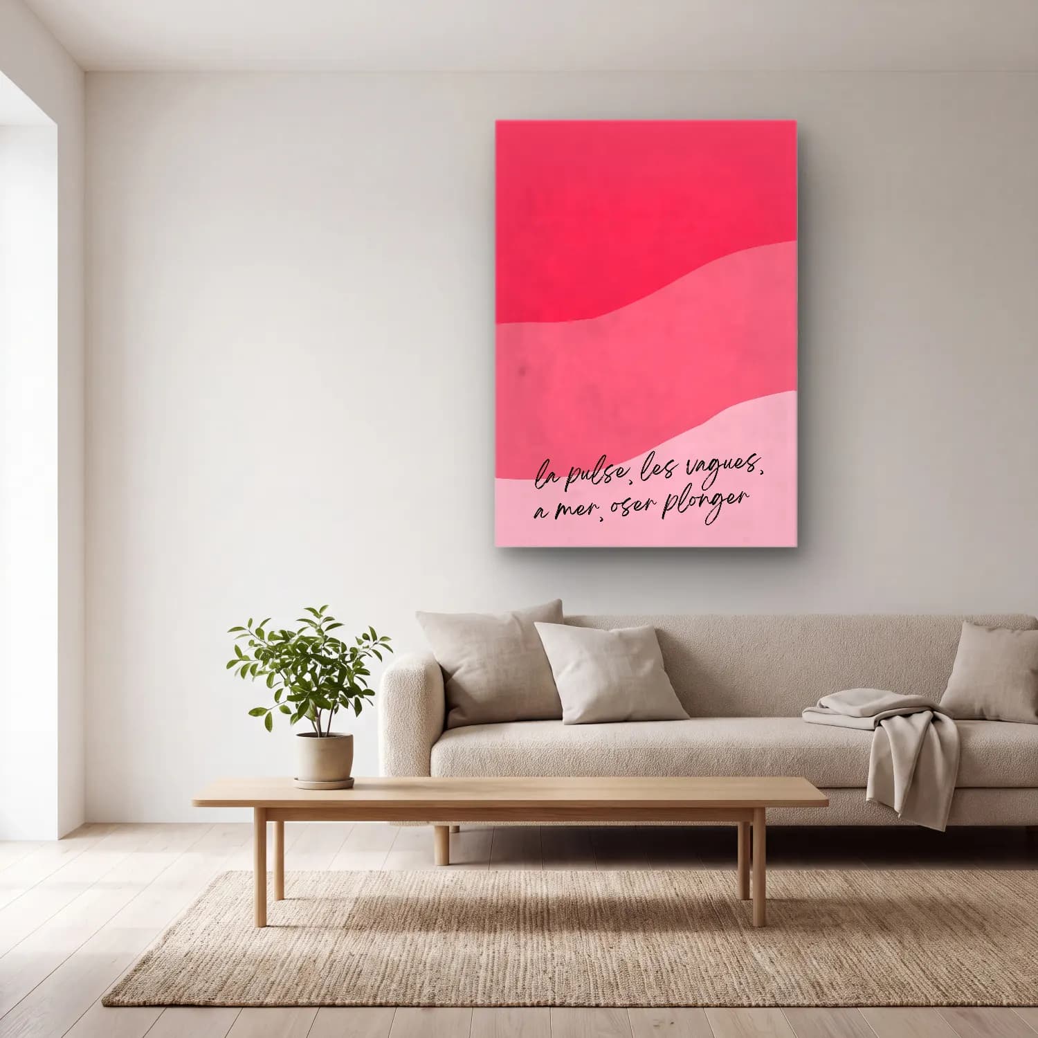 Pastel Söz Posteri No. 46 cam tablo — açık renk salonda