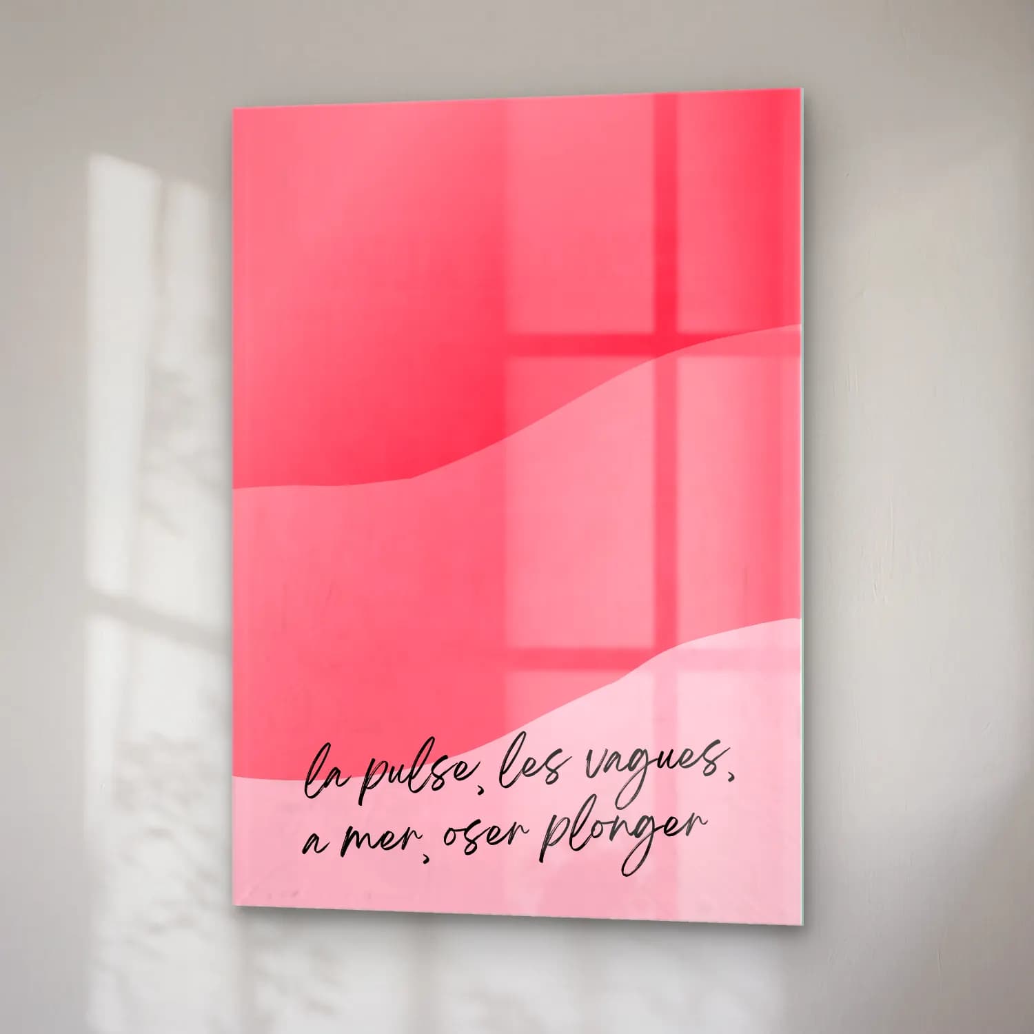Pastel Söz Posteri No. 46 cam tablo — sağ açıdan görünüm
