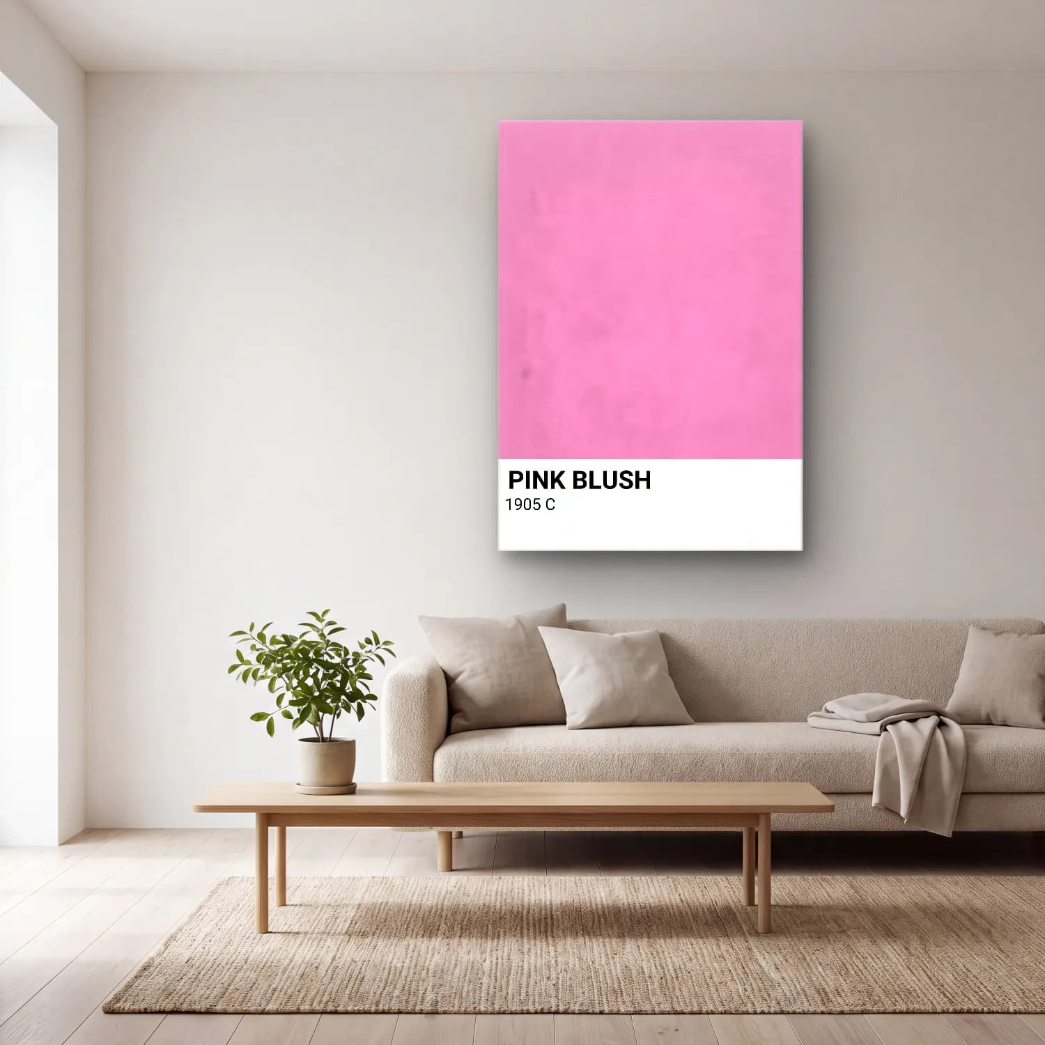 Pastel Pembe Şakayıklar No. 10 cam tablo — açık renk salonda