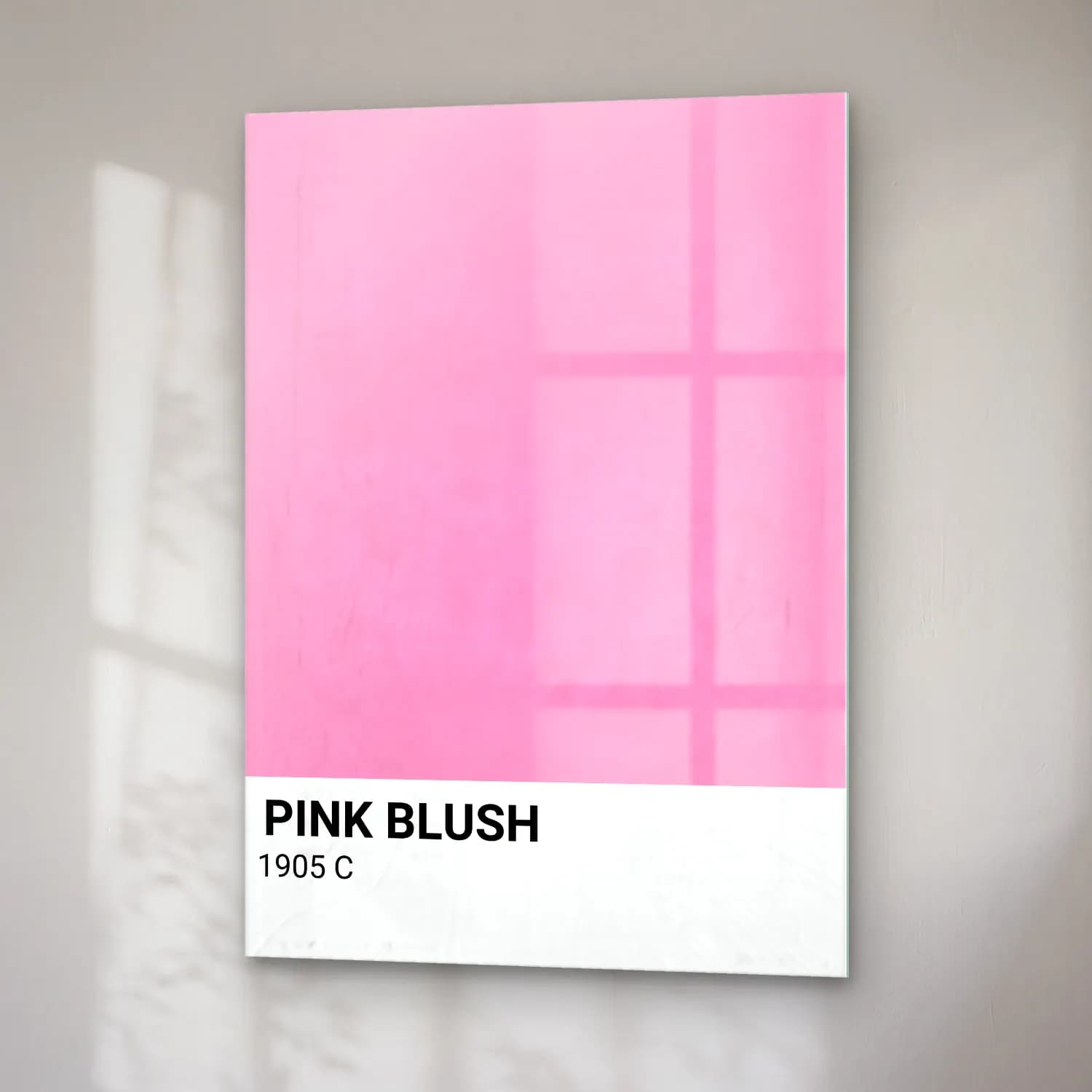 Pastel Pembe Şakayıklar No. 10 cam tablo — sağ açıdan görünüm