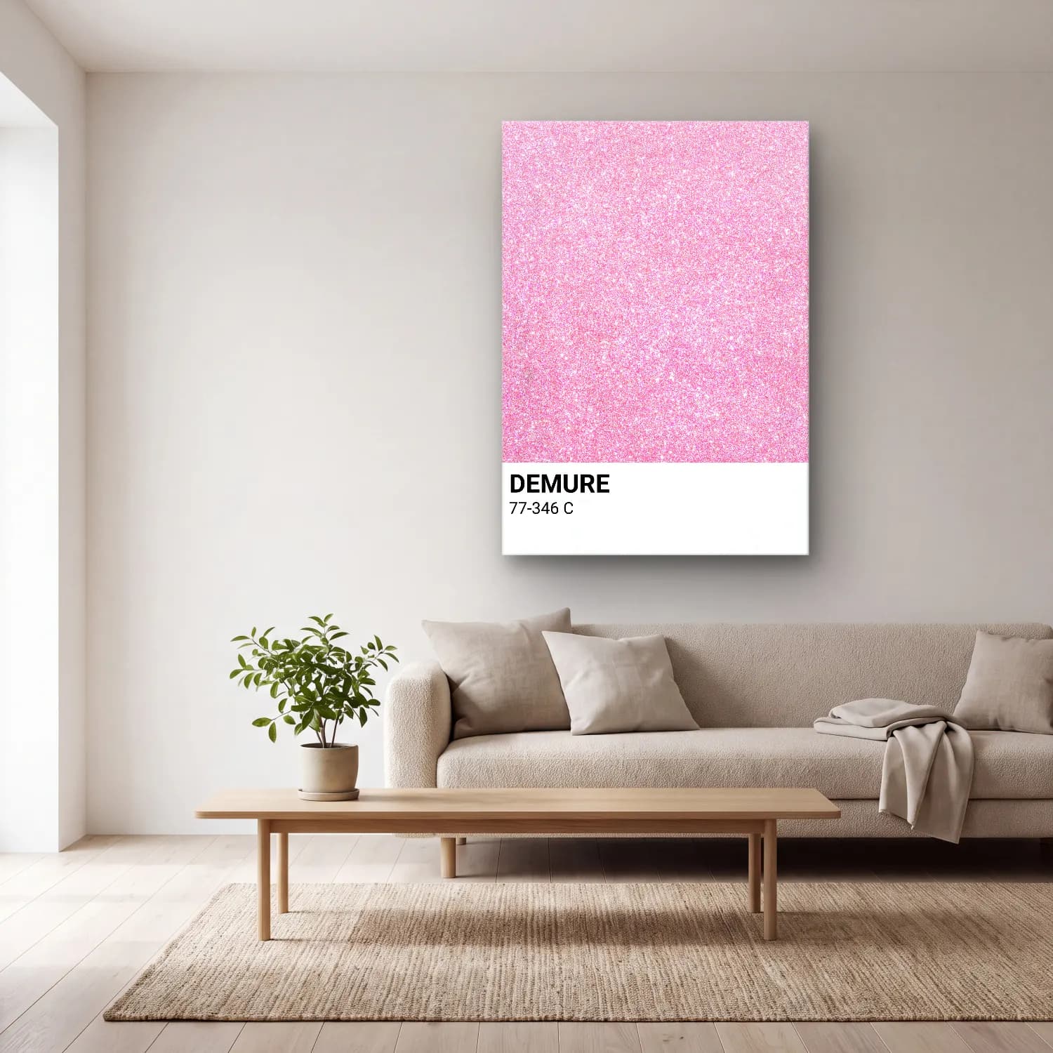 Pastel Parfüm Şişesi No. 4 cam tablo — açık renk salonda