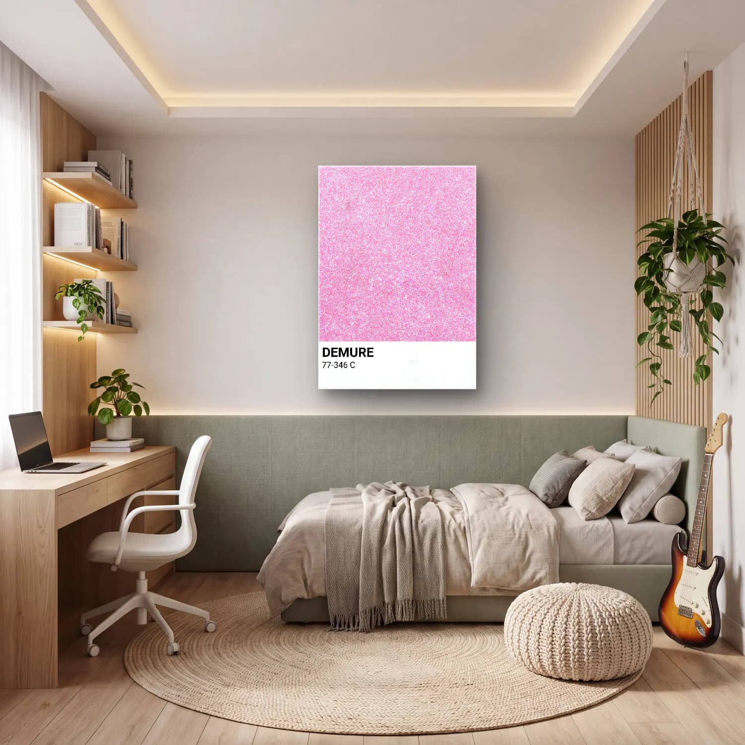 Pastel Parfüm Şişesi No. 4 cam tablo — genç odasında