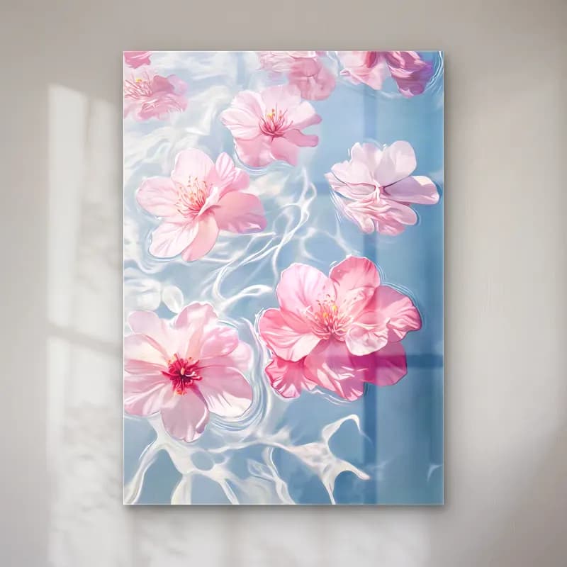 Pastel Lotus Çiçekleri No. 6 cam tablo — Pastel Lotus Çiçekleri No. 6 — pastel lotus çiçekleri