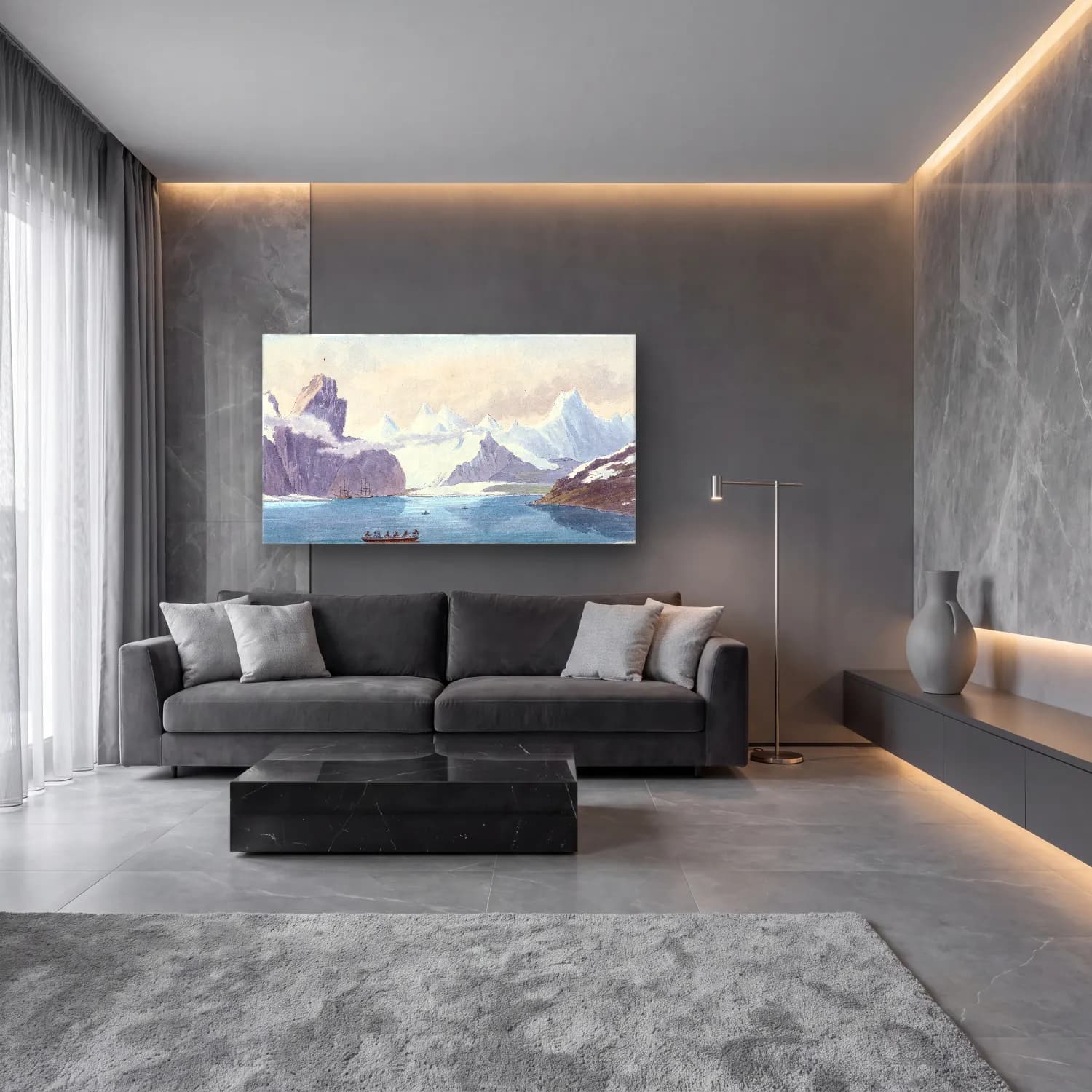 Charles Hamilton Smith – Snug Corner Cove Prince William’s Sound cam tablo — lüks salon duvarında